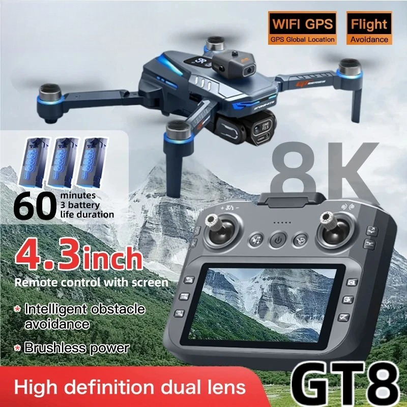 Drone Surveying - 오리지널 GT8 드론 8K 전문가용 듀얼