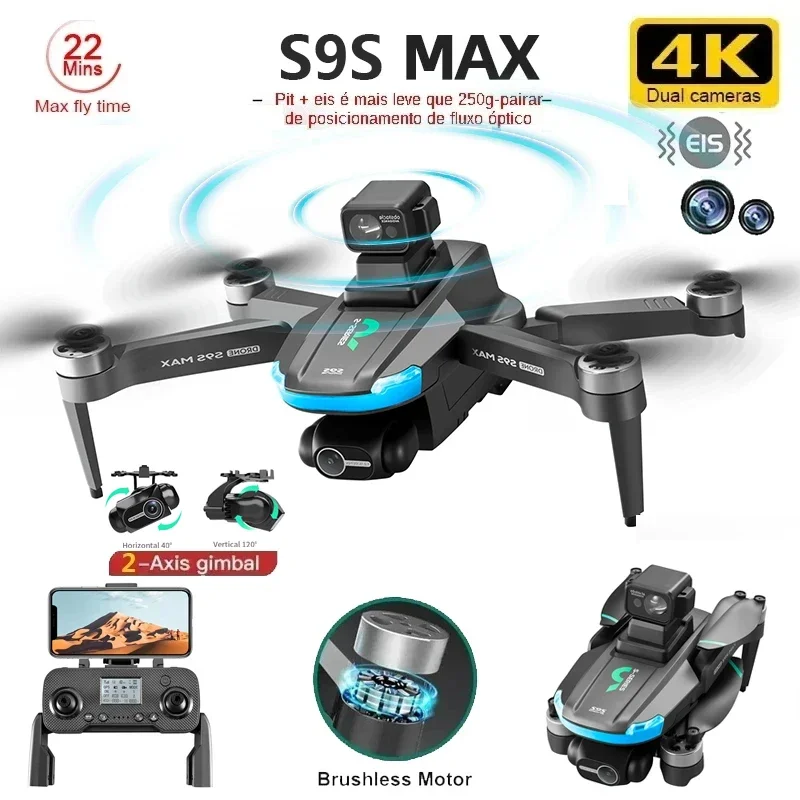 새로운 S9S MAX 미니 드론 4K 2축 PTZ HD - Drone Video Production 리뷰 및 가격