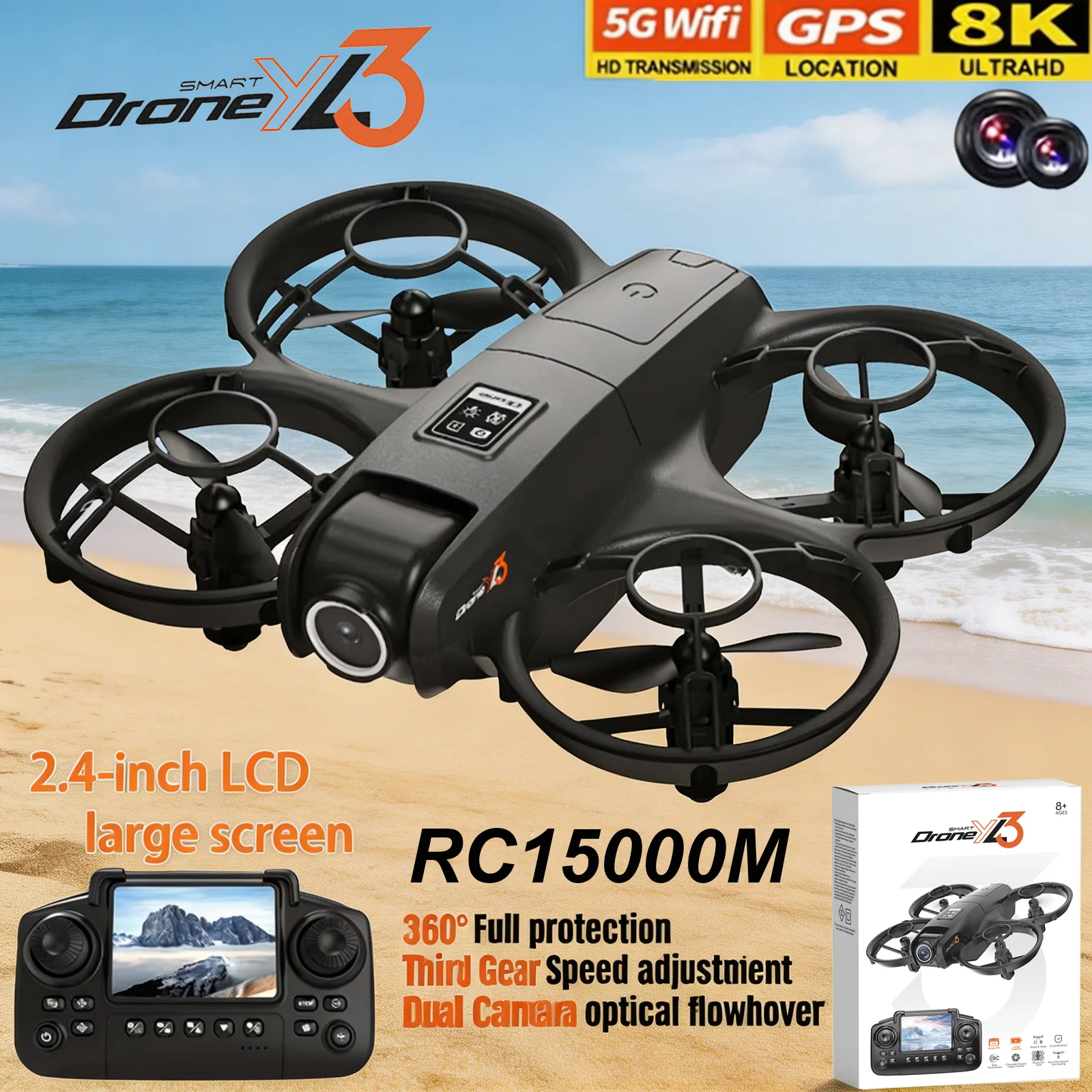 새로운 YL3 RC 드론 8K 1080P 광각 듀얼 H - Drone Surveying 리뷰 및 가격